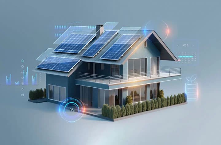 Sistema solar residencial em telhado de pequeno porte
