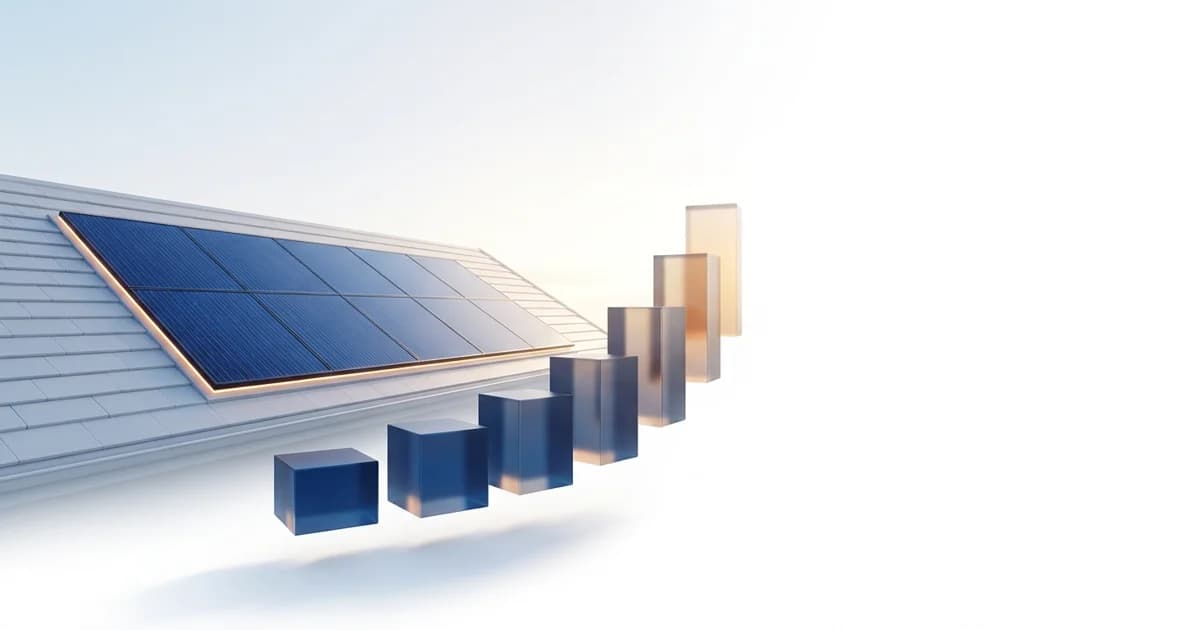 Painéis solares em telhado residencial sob céu aberto, com uma fatura de energia ao lado representando a economia mesmo com o Fio B em 2026.