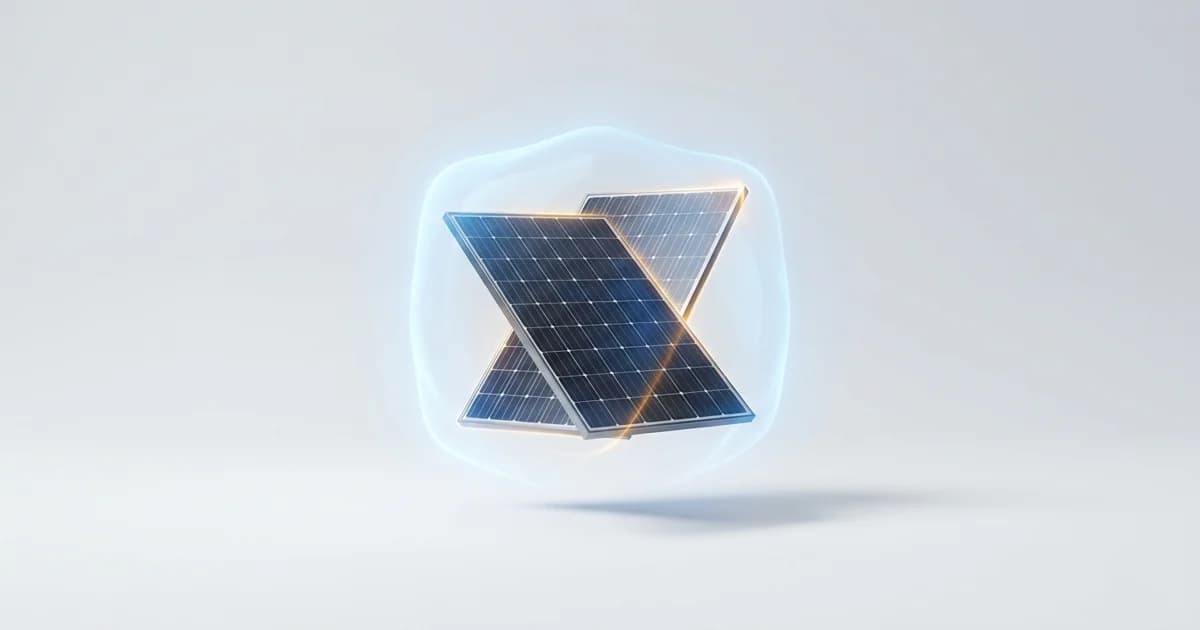 Sistema fotovoltaico residencial instalado em telhado brasileiro, com luz de fim de tarde reforçando a sensação de durabilidade e garantia do equipamento.