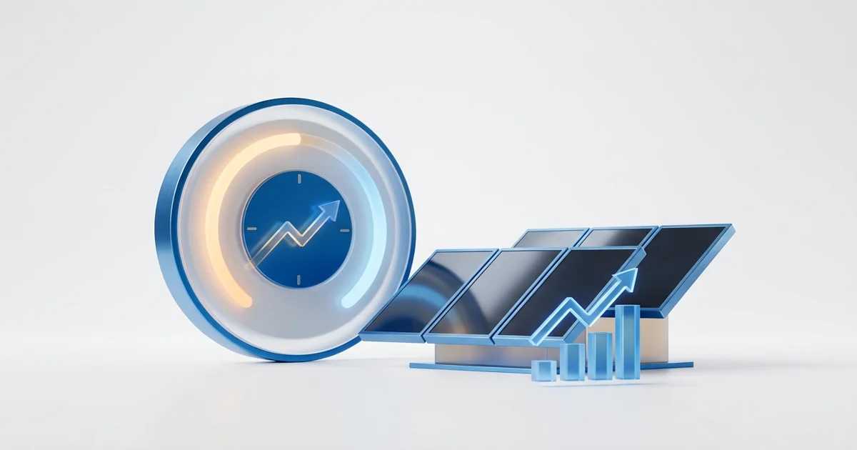 Residência com painéis solares no telhado e medidor de energia digital indicando os horários da tarifa branca.